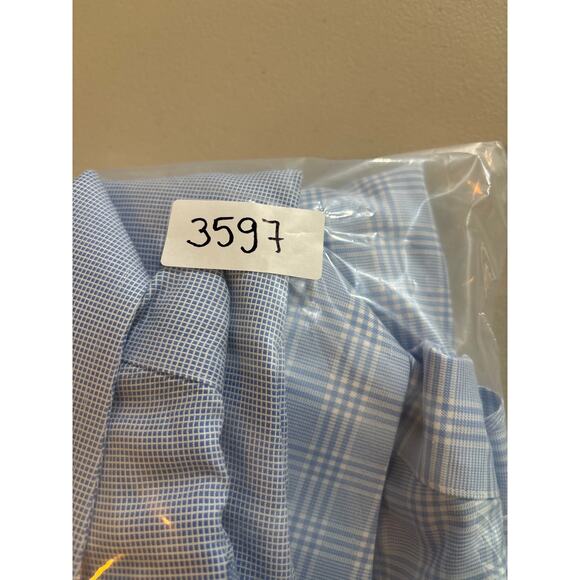 Charles Tyrwhitt Lot of 3 Men Size 16/33in Blue Plaid Non Iron Classic Fit Shirt - Picture 15 of 15